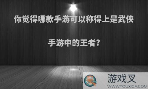 你觉得哪款手游可以称得上是武侠手游中的王者?