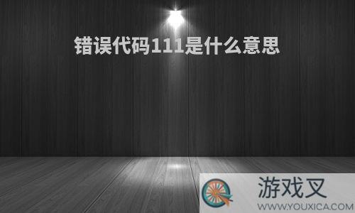 错误代码111是什么意思