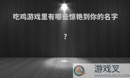 吃鸡游戏里有哪些惊艳到你的名字?