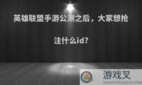 英雄联盟手游公测之后，大家想抢注什么id?