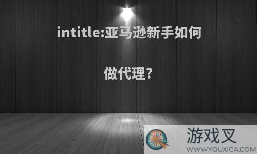 intitle:亚马逊新手如何做代理?