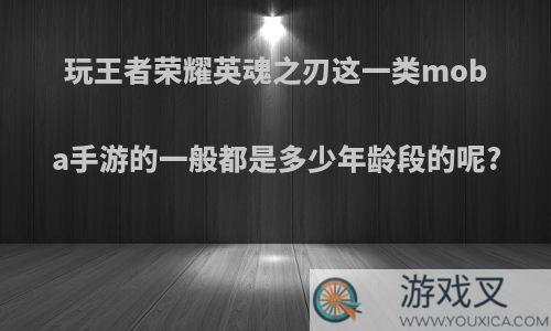 玩王者荣耀英魂之刃这一类moba手游的一般都是多少年龄段的呢?