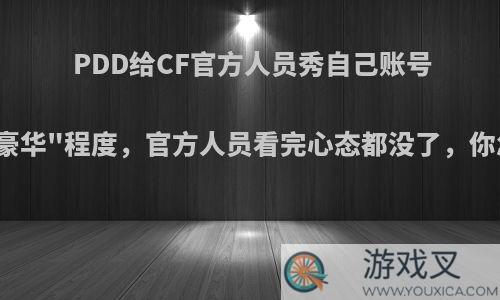 PDD给CF官方人员秀自己账号，其