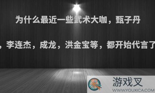 为什么最近一些武术大咖，甄子丹，李连杰，成龙，洪金宝等，都开始代言了?