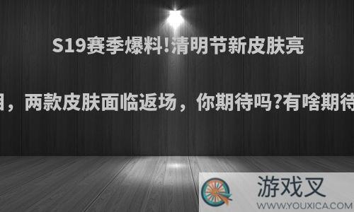 S19赛季爆料!清明节新皮肤亮相，两款皮肤面临返场，你期待吗?有啥期待?