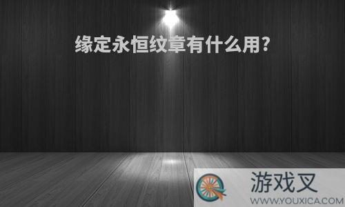 缘定永恒纹章有什么用?