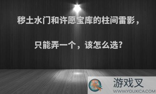 秽土水门和许愿宝库的柱间雷影，只能弄一个，该怎么选?