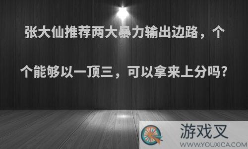 张大仙推荐两大暴力输出边路，个个能够以一顶三，可以拿来上分吗?