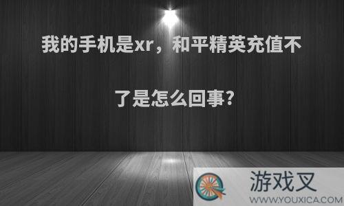 我的手机是xr，和平精英充值不了是怎么回事?