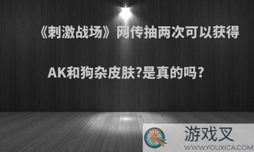 《刺激战场》网传抽两次可以获得AK和狗杂皮肤?是真的吗?