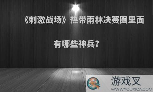 《刺激战场》热带雨林决赛圈里面有哪些神兵?