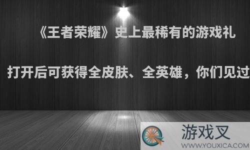 《王者荣耀》史上最稀有的游戏礼包，打开后可获得全皮肤、全英雄，你们见过吗?