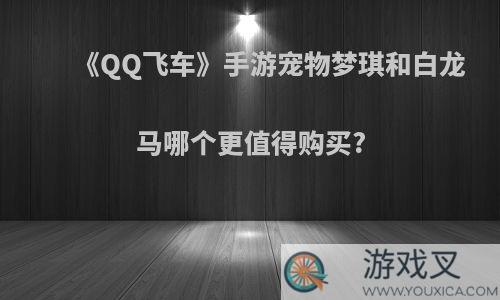 《QQ飞车》手游宠物梦琪和白龙马哪个更值得购买?