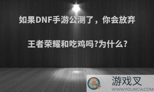 如果DNF手游公测了，你会放弃王者荣耀和吃鸡吗?为什么?