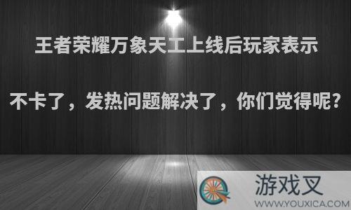 王者荣耀万象天工上线后玩家表示不卡了，发热问题解决了，你们觉得呢?