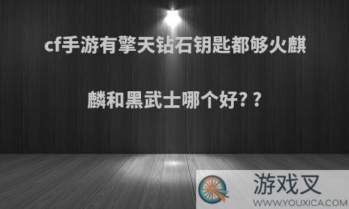 cf手游有擎天钻石钥匙都够火麒麟和黑武士哪个好? ?