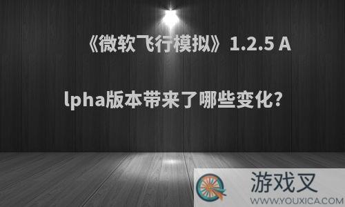 《微软飞行模拟》1.2.5 Alpha版本带来了哪些变化?