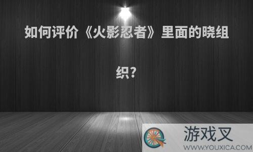 如何评价《火影忍者》里面的晓组织?