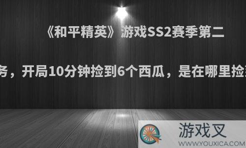 《和平精英》游戏SS2赛季第二周任务，开局10分钟捡到6个西瓜，是在哪里捡到的?