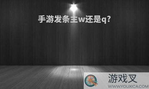 手游发条主w还是q?