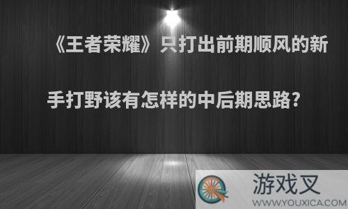 《王者荣耀》只打出前期顺风的新手打野该有怎样的中后期思路?