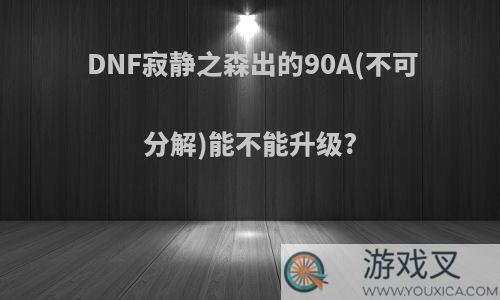 DNF寂静之森出的90A(不可分解)能不能升级?