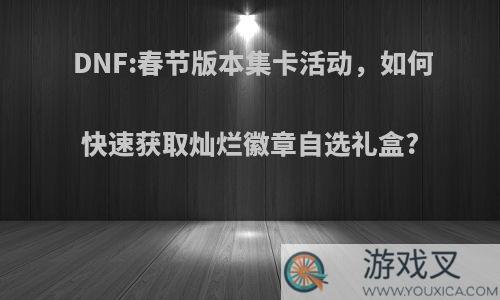 DNF:春节版本集卡活动，如何快速获取灿烂徽章自选礼盒?