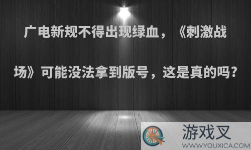 广电新规不得出现绿血，《刺激战场》可能没法拿到版号，这是真的吗?