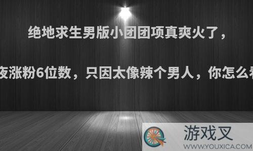 绝地求生男版小团团项真爽火了，1夜涨粉6位数，只因太像辣个男人，你怎么看?