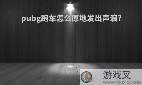 pubg跑车怎么原地发出声浪?