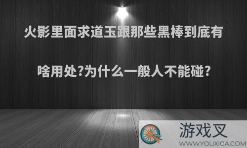火影里面求道玉跟那些黑棒到底有啥用处?为什么一般人不能碰?