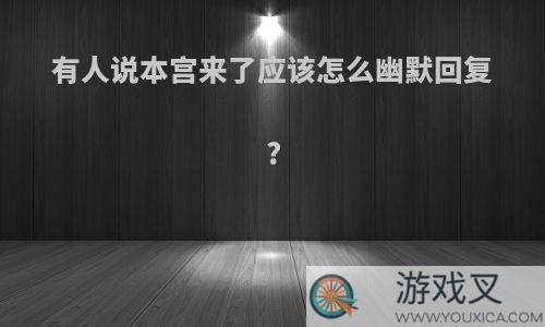 有人说本宫来了应该怎么幽默回复?