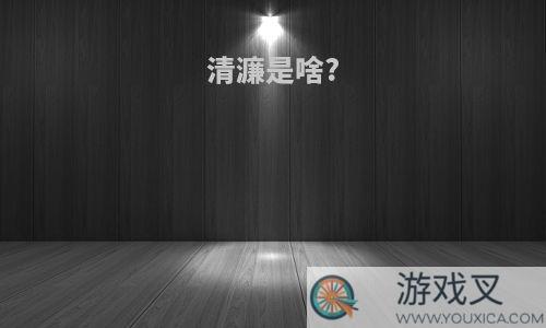 清濂是啥?